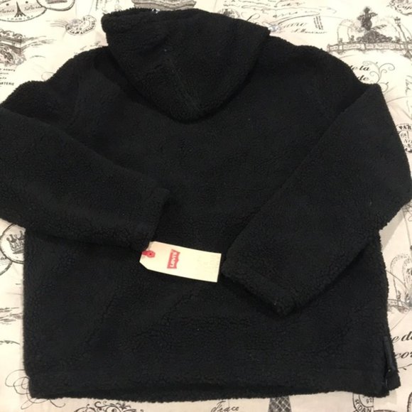 Levi's Faux Shearling Hooded Partial Zip Sweater - Picture 5 of 7